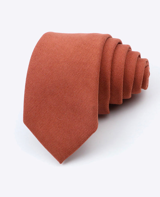 Cravate Terracotta n°3 Homme en Effet Velours «Simon»