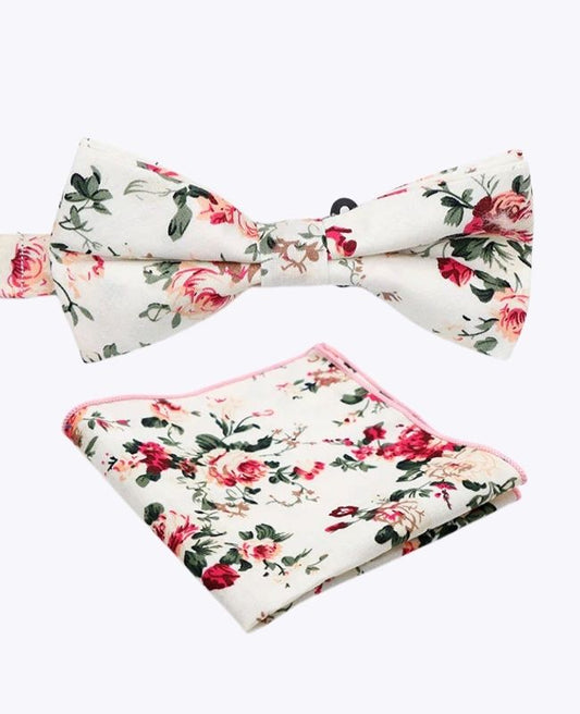 Liberty Weiße Fliege + Einstecktuch Nr. 6 Herren Baumwolle "Charles"