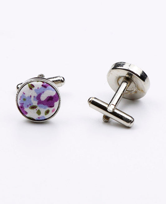 Boutons de Manchette Liberty Violet en Coton | Gaspard - Unipap's