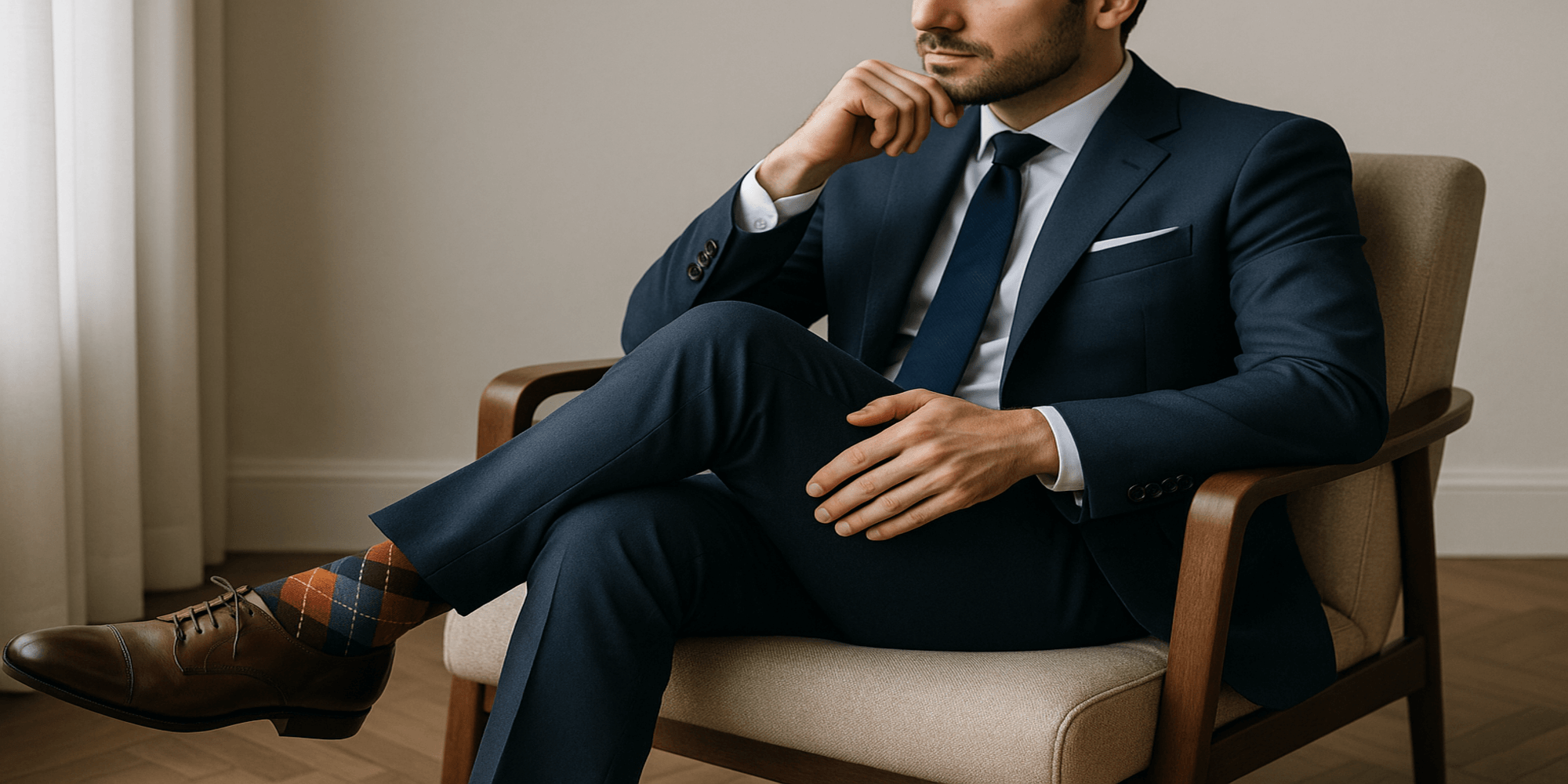 Comment choisir des chaussettes fantaisie pour un costume élégant ? Bild