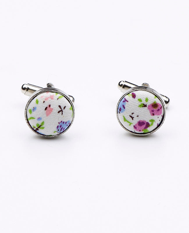 Manschettenknöpfe Liberty Grau Baumwolle Gaspard | Unipap's