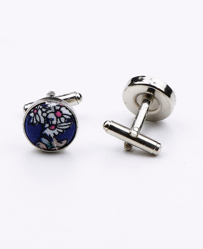 Liberty Manschettenknöpfe Blau n°10 Baumwolle | Gaspard - Unipap's