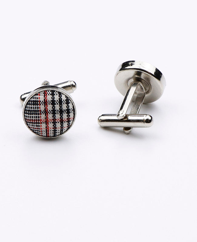 Manschettenknöpfe Tartan Grau n°2 aus Baumwolle | Marcel - Unipap's