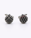 Manschettenknöpfe Tartan Grau n°3 aus Baumwolle | Marcel - Unipap's