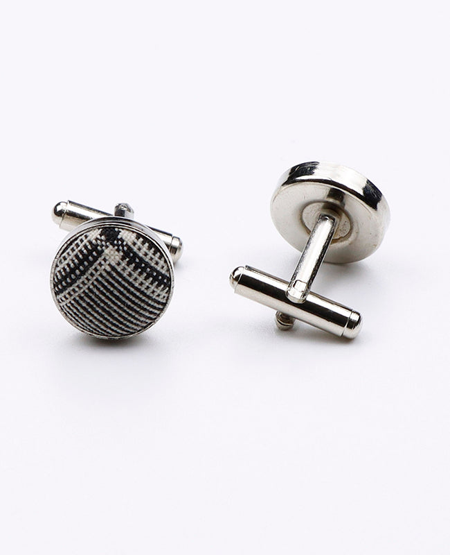 Manschettenknöpfe Tartan Grau n°3 aus Baumwolle | Marcel - Unipap's