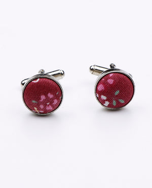 Manschettenknöpfe Liberty Rot Nr. 2 aus Baumwolle | Gaspard - Unipap's