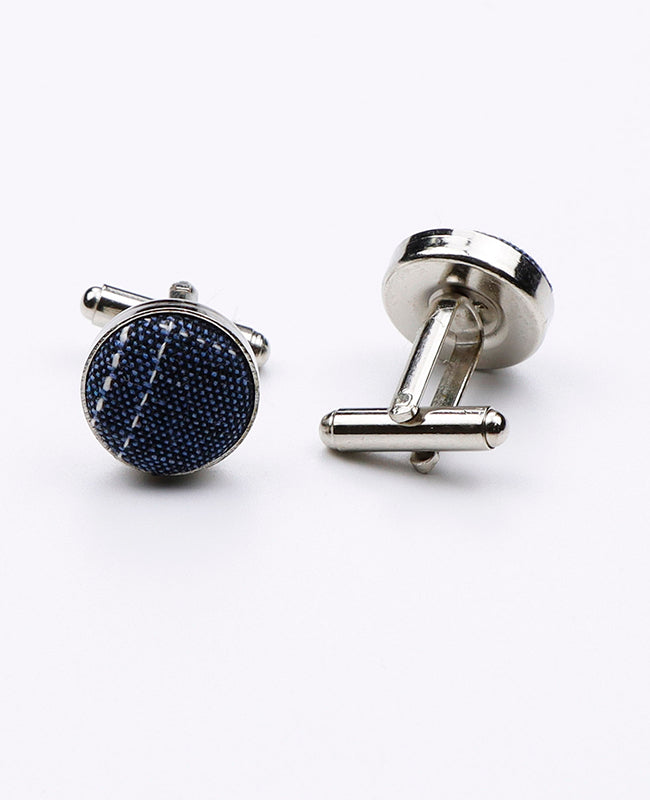 Boutons de Manchette Tartan Bleu en Coton | Marcel - Unipap's