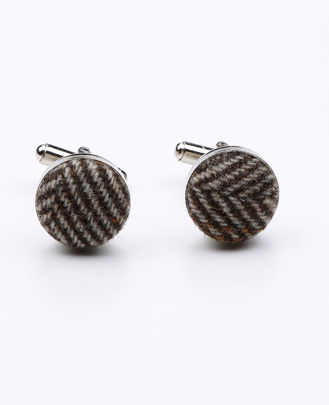 Manschettenknöpfe Tartan Grau Nr. 1 Wolle | Norbert - Unipap's