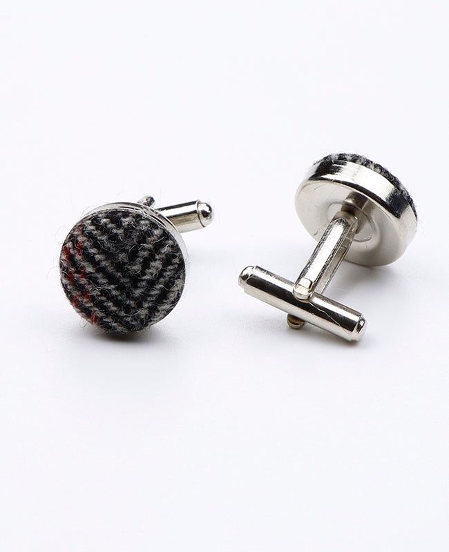 Manschettenknöpfe Tartan Grau Nr. 2 Wolle | Norbert - Unipap's