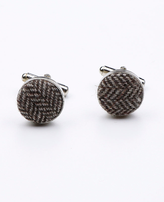 Manschettenknöpfe Tartan Grau Nr. 3 Wolle | Norbert - Unipap's