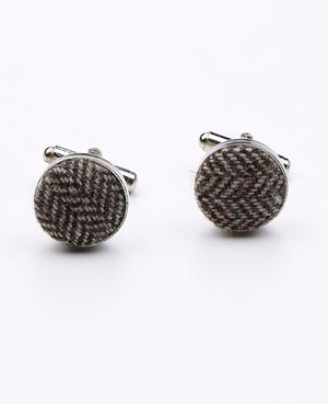 Manschettenknöpfe Tartan Grau Nr. 3 Wolle | Norbert - Unipap's