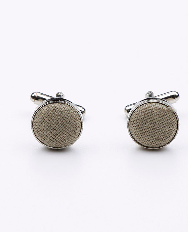 Manschettenknöpfe Beige n°2 aus Leinen | Basile - Unipap's