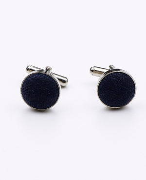 Manschettenknöpfe Blau n°5 Leinen | Basile - Unipap's