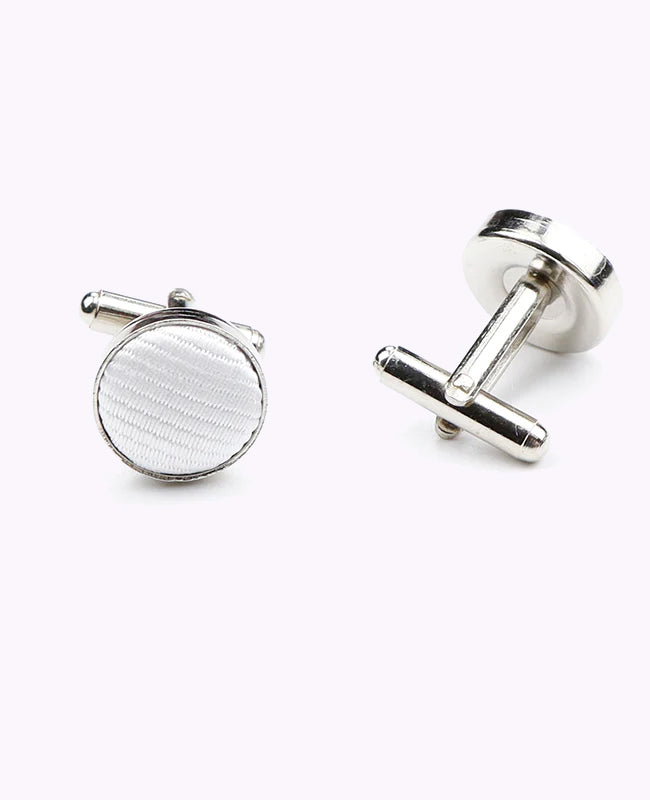 Manschettenknöpfe Weiß aus Polyester «Lucien»