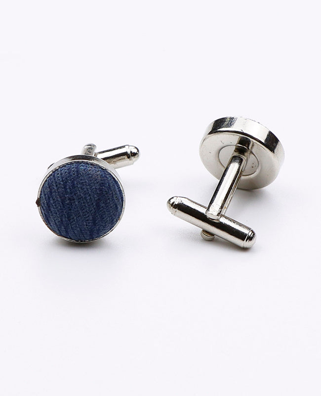 Blaue Manschettenknöpfe n°1 aus Polyester | Augustin - Unipap's