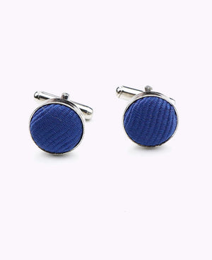 Manschettenknöpfe Blau n°2 aus Polyester «Lucien»