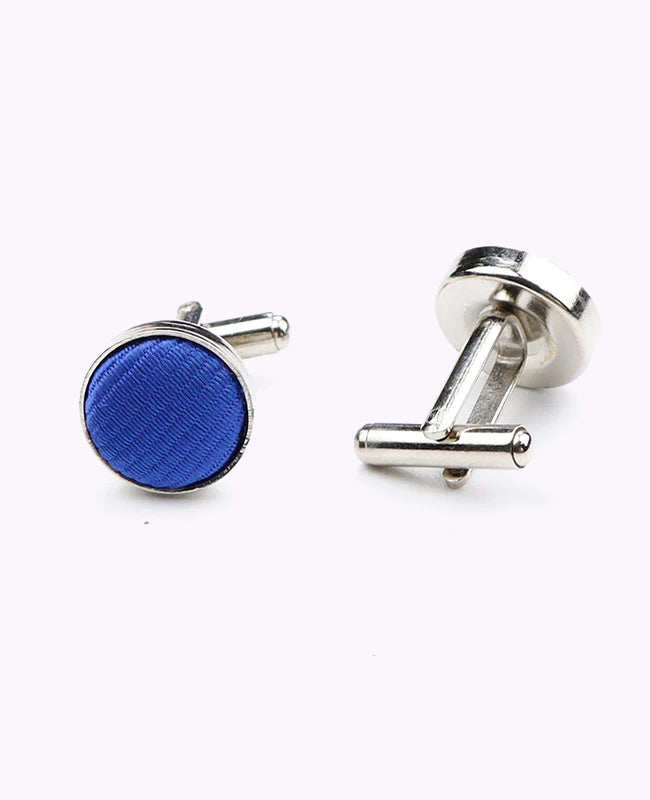 Manschettenknöpfe Blau n°3 aus Polyester «Lucien»