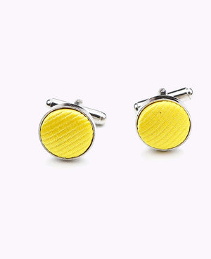Manschettenknöpfe Gelb n°1 Polyester «Lucien»