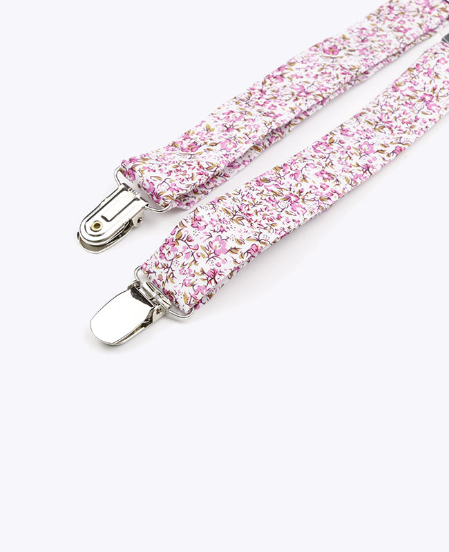 Hosenträger Liberty Rosa n°4 aus Baumwolle «Gaspard»