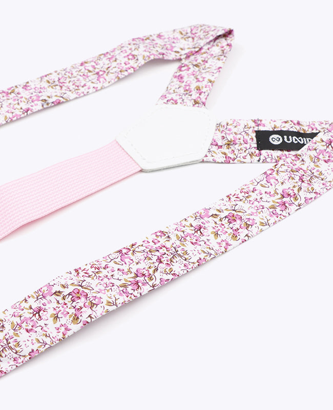 Hosenträger Liberty Rosa n°4 aus Baumwolle «Gaspard»