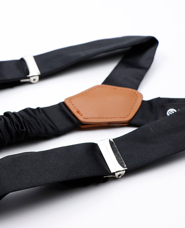 Hosenträger Schwarz Herren aus Polyester «Ernest»