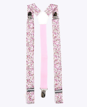 Hosenträger Liberty Rosa n°4 Herren Baumwolle «Gaspard»