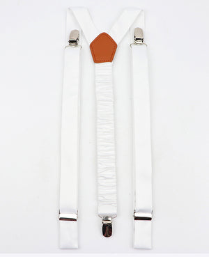 Hosenträger Weiß Herren aus Polyester «Ernest»