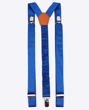 Hosenträger Blau n°2 aus Polyester für Herren «Ernest»