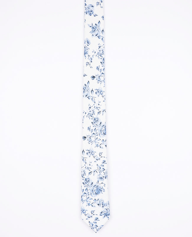 Cravate Liberty Blanc n°10 Homme en Coton | Charles - Unipap's