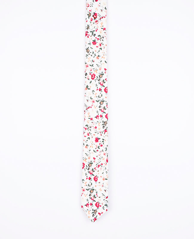 Cravate Liberty Blanc n°2 Homme en Coton | Charles - Unipap's