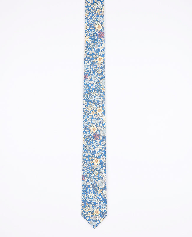 Krawatte Liberty Blau Nr. 2 Herren aus Baumwolle «Gaspard»