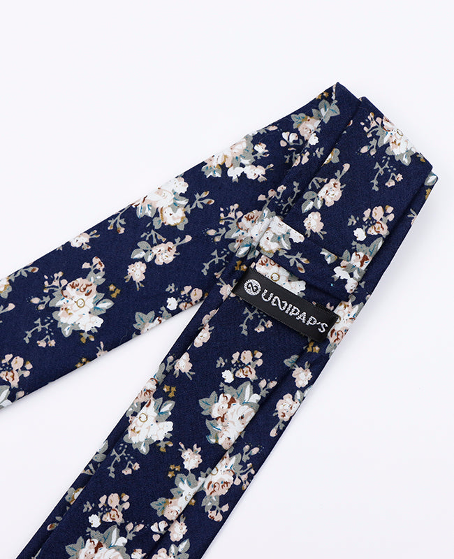 Krawatte Liberty Blau n°5 Herren aus Baumwolle | Charles - Unipap's