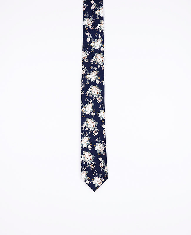 Krawatte Liberty Blau n°5 Herren aus Baumwolle | Charles - Unipap's