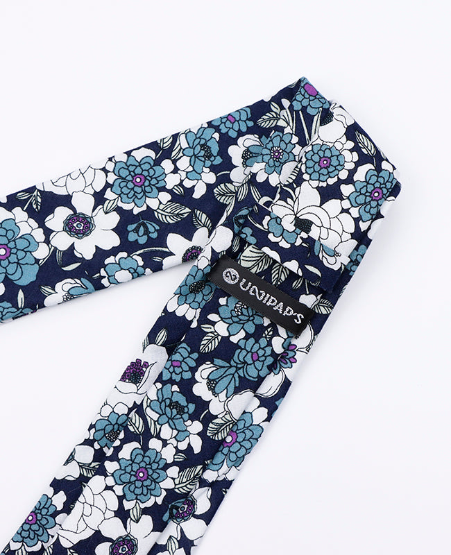 Krawatte Liberty Blau n°8 Herren aus Baumwolle | Gaspard - Unipap's
