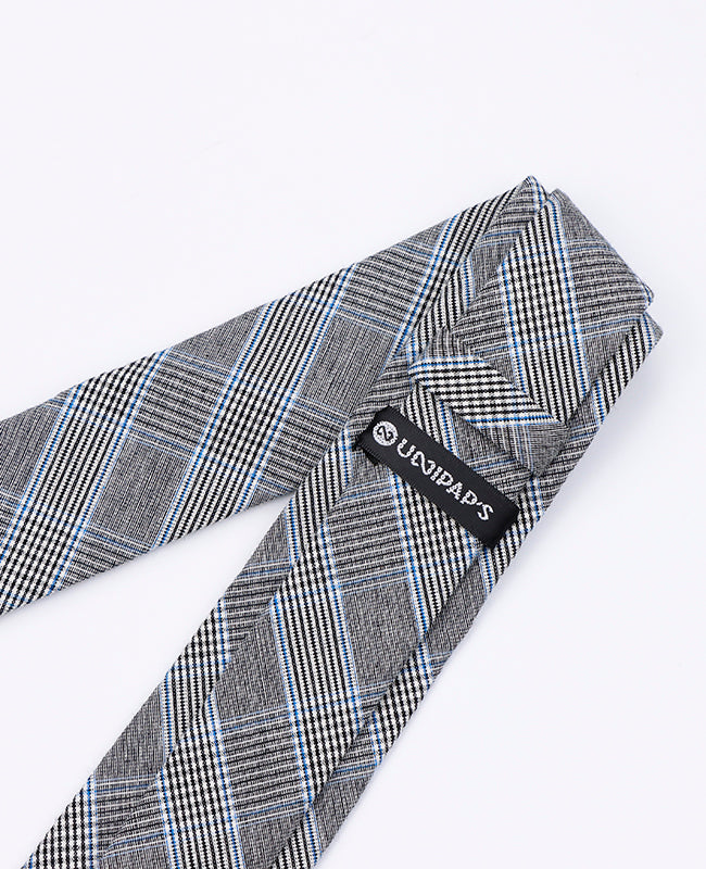 Krawatte Tartan Grau n°1 Herren aus Baumwolle | Marcel - Unipap's
