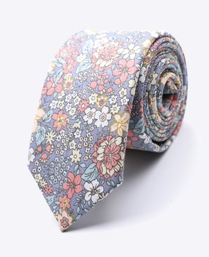 Krawatte Liberty Grau Nr. 2 Herren Baumwolle Gaspard 