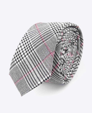 Krawatte Tartan Grau n°3 aus Baumwolle | Marcel - Unipap's
