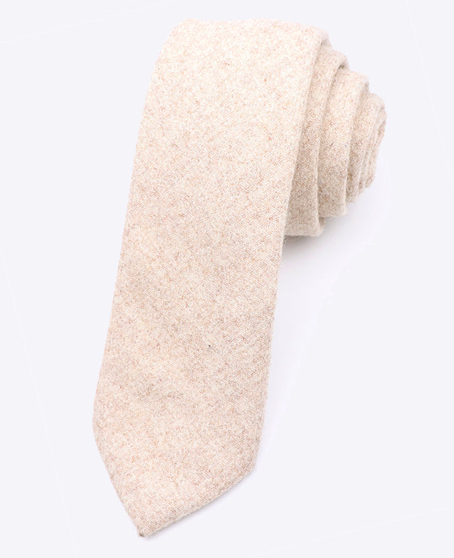 Krawatte Beige n°2 Herren aus Wolle | Claude - Unipap's