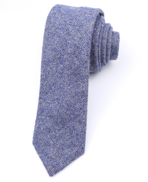 Krawatte Tartan Blau n°2 Herr aus Wolle «Norbert»