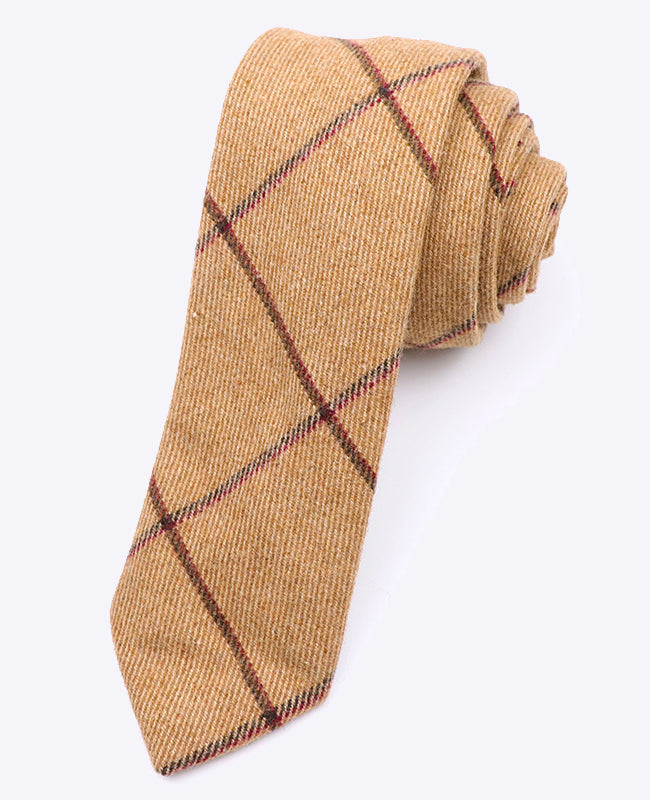 Krawatte Tartan Braun Nr. 1 Herren aus Wolle | Nobert - Unipap's
