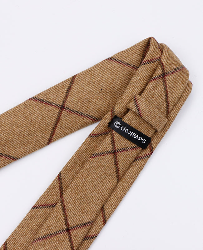 Krawatte Tartan Braun Nr. 1 Herren aus Wolle | Nobert - Unipap's