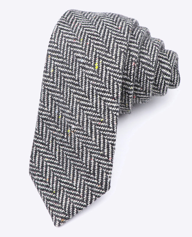 Krawatte Tartan Grau Nr. 1 Herren Wolle 