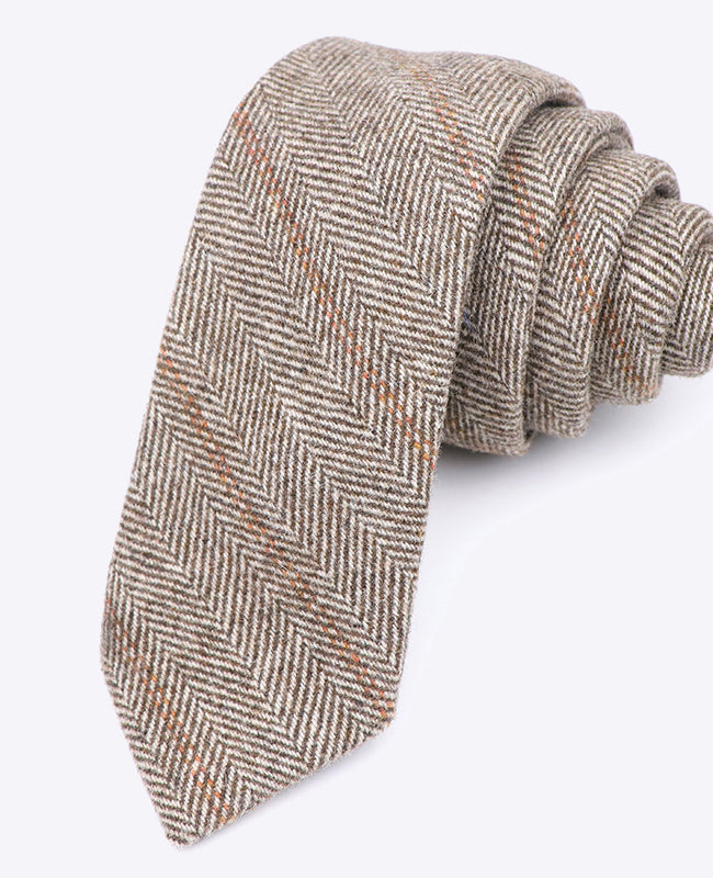 Krawatte Tartan Grau n°3 Herren Wolle | Norbert - Unipap's