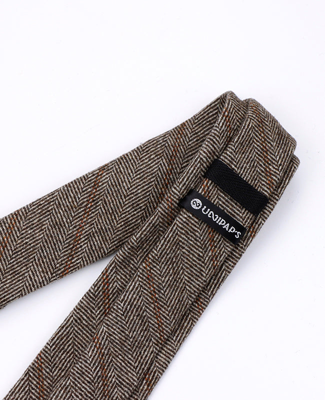 Krawatte Tartan Grau Nr. 3 Herren Wolle 