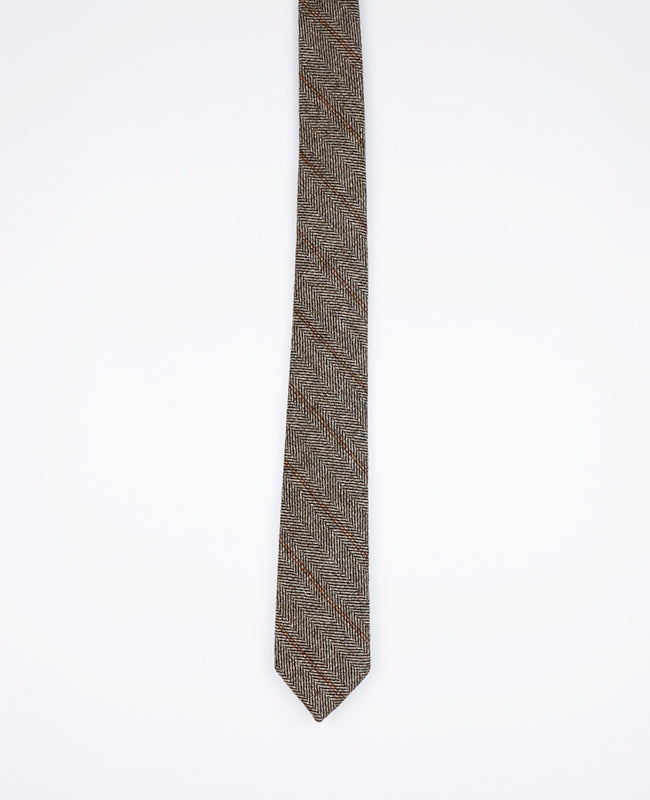 Krawatte Tartan Grau n°3 Herren Wolle | Norbert - Unipap's