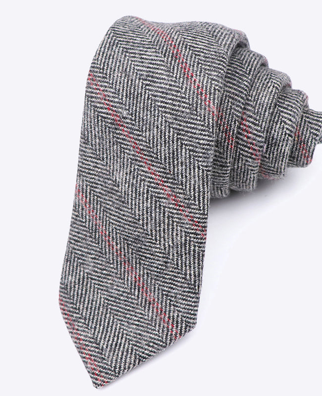 Krawatte Tartan Grau n°4 Herren Wolle | Norbert - Unipap's