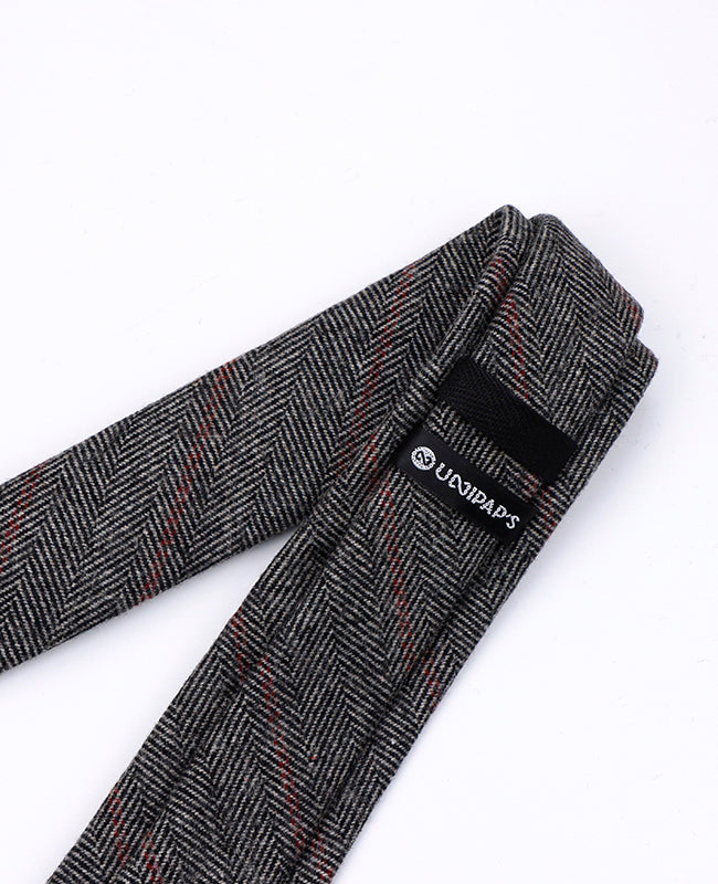 Krawatte Tartan Grau n°4 Herren Wolle | Norbert - Unipap's