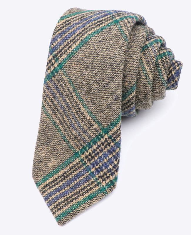 Krawatte Tartan Grau n°5 Herren Wolle | Norbert - Unipap's