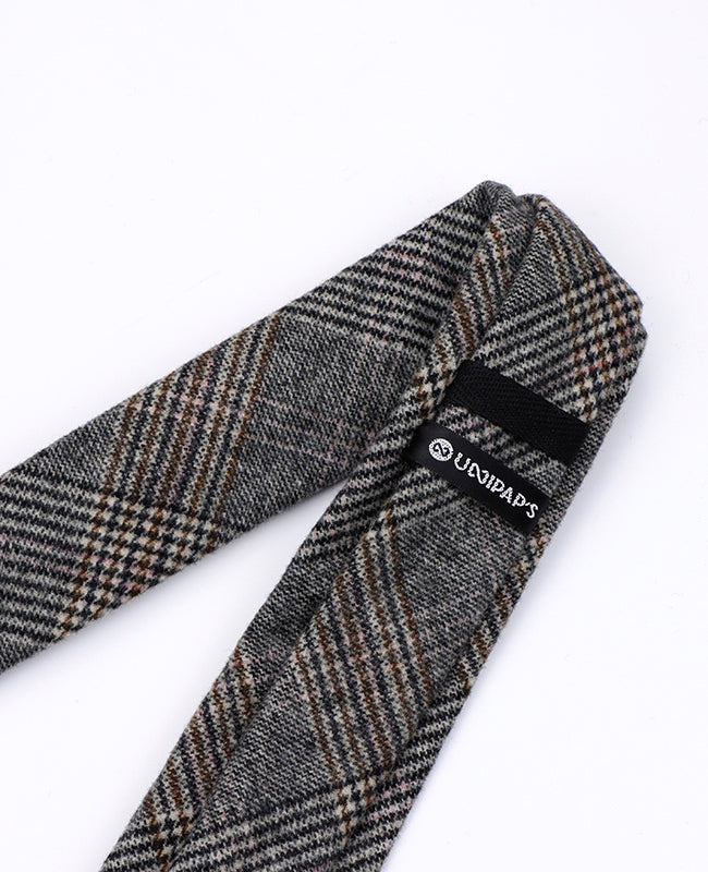 Krawatte Tartan Grau Nr. 7 Herren aus Wolle | Norbert - Unipap's