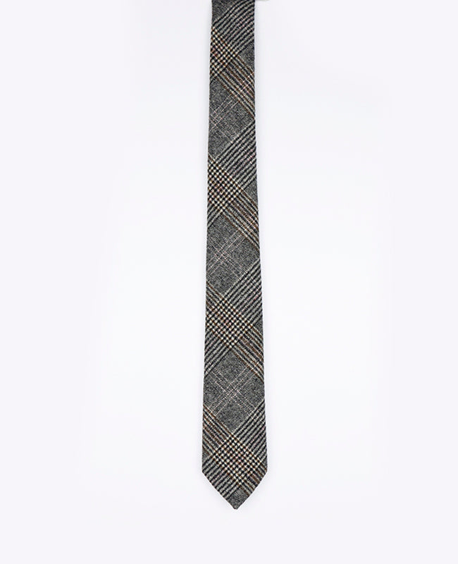 Krawatte Tartan Grau Nr. 7 Herren aus Wolle | Norbert - Unipap's